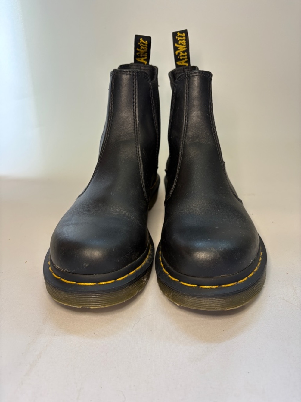 Dr. Martens 2976 Chelsea Black Boots with Yellow Accents Size 8.5 - Picture 2 of 10